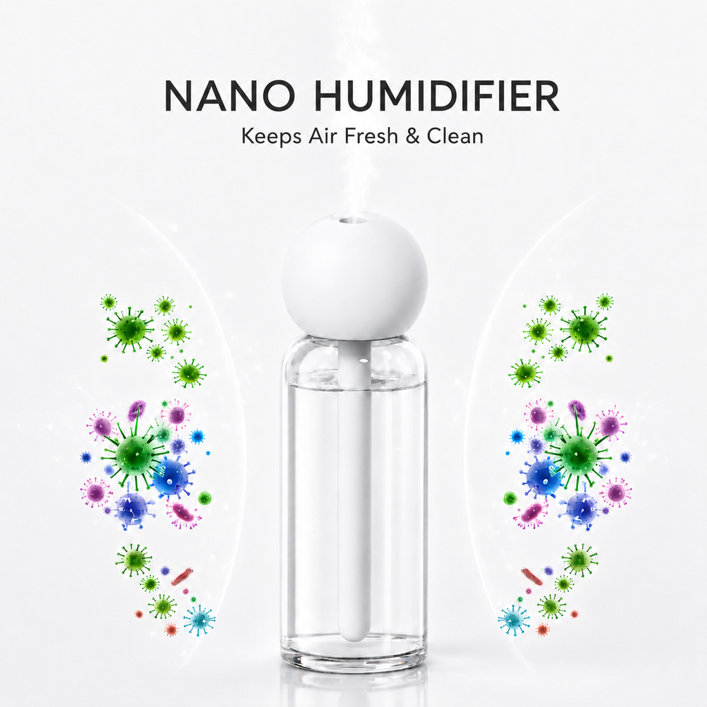 Mini USB Humidifier – Quiet Nano Mist for Bedroom, Desk, Home & Car