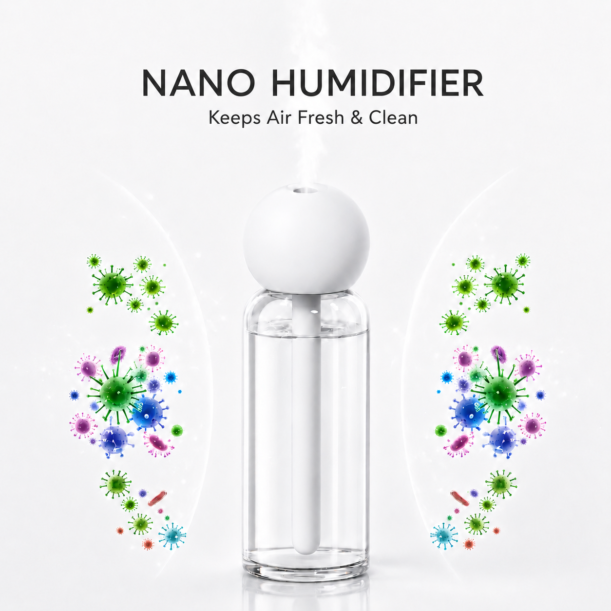 Mini USB Humidifier – Quiet Nano Mist for Bedroom, Desk, Home & Car