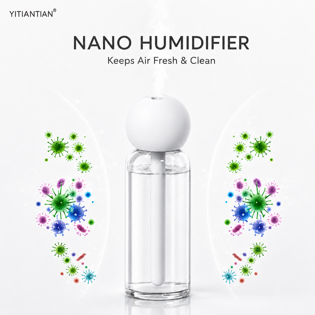 Mini USB Humidifier – Quiet Nano Mist for Bedroom, Desk, Home & Car