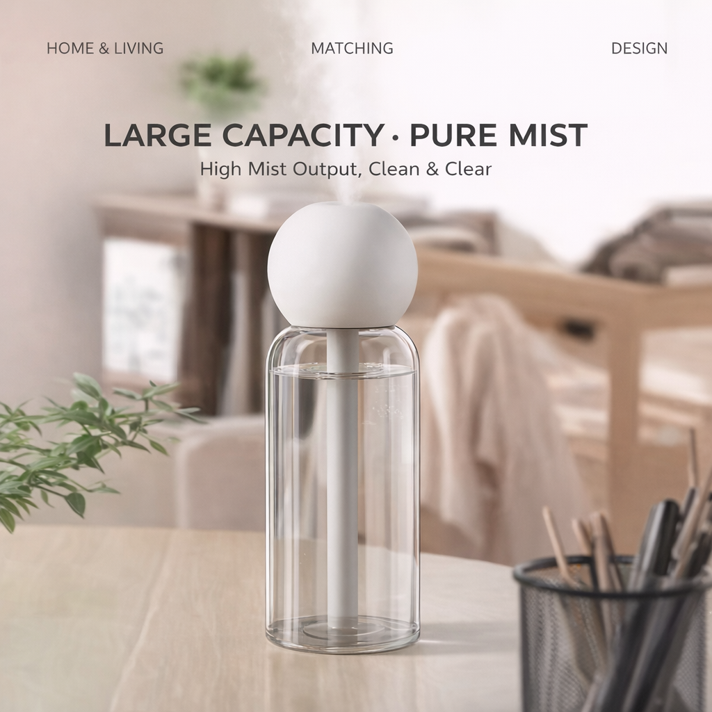Mini USB Humidifier – Quiet Nano Mist for Bedroom, Desk, Home & Car