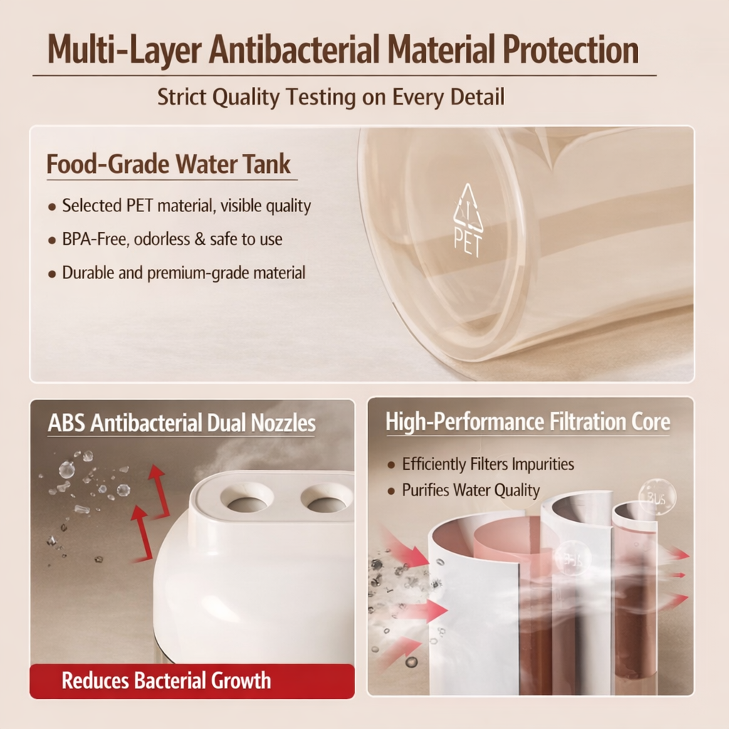 Dual Spray Humidifier – USB Rechargeable, Quiet Mist for Bedroom & Office