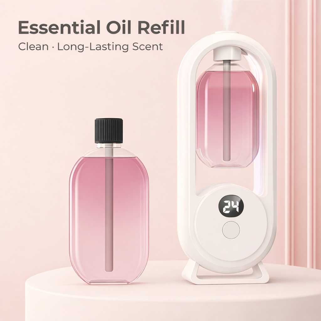 Wireless Aroma Diffuser – Auto Spray, LED Light, Rechargeable Wall Mount & Desktop