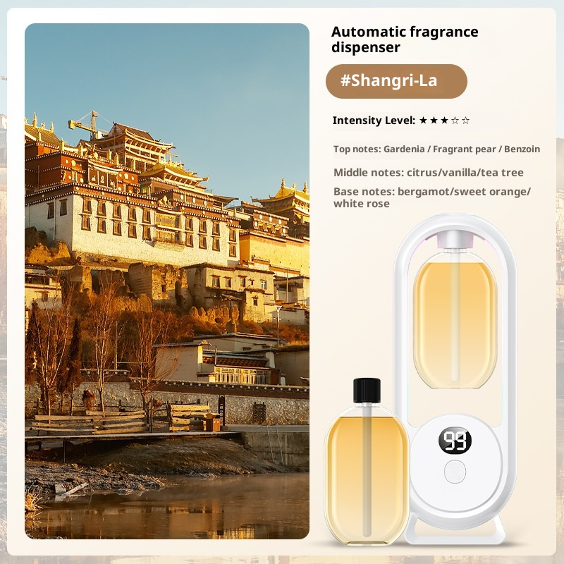 Wireless Aroma Diffuser – Auto Spray, LED Light, Rechargeable Wall Mount & Desktop