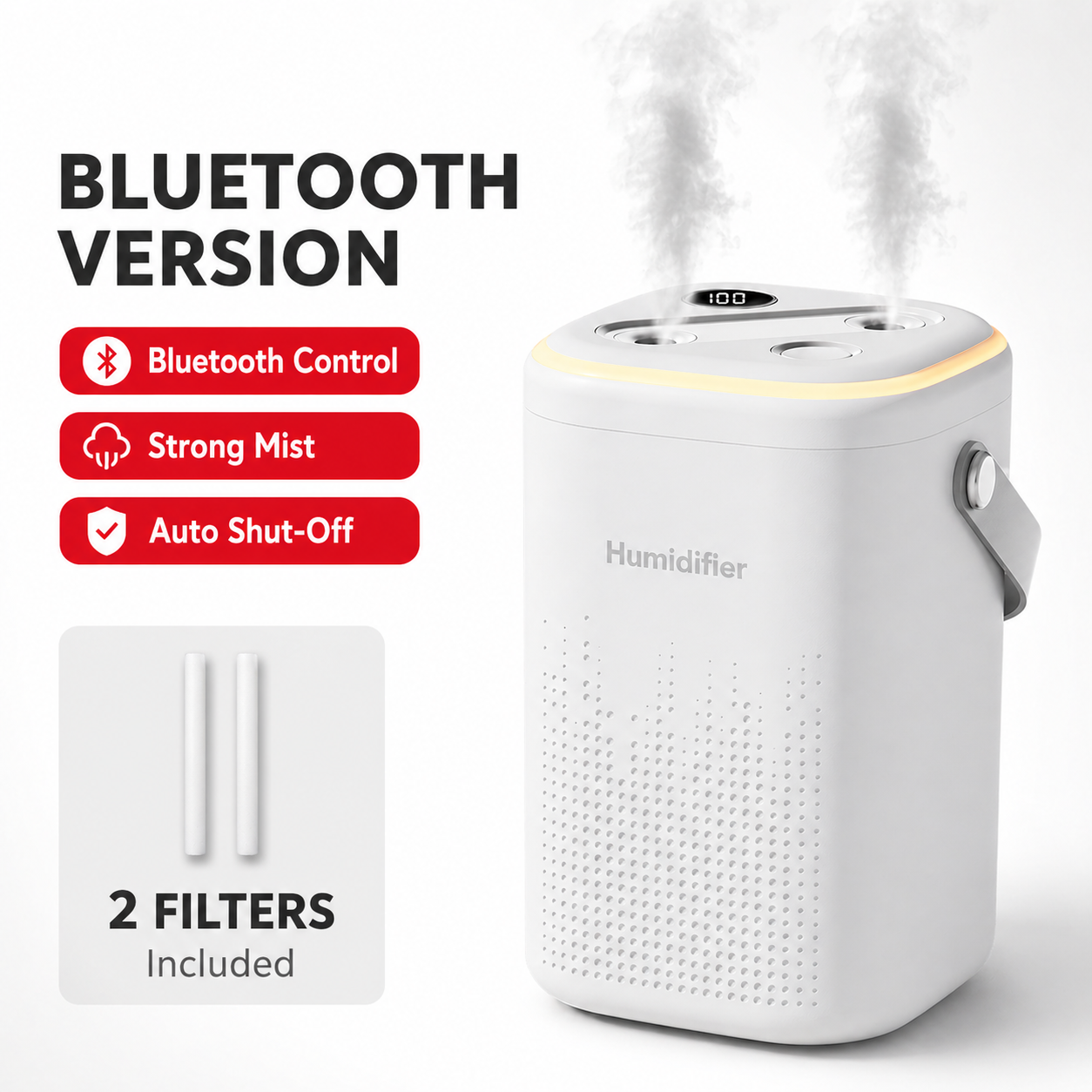 Wireless Dual Spray Humidifier – 1.3L Quiet Mist for Home & Office